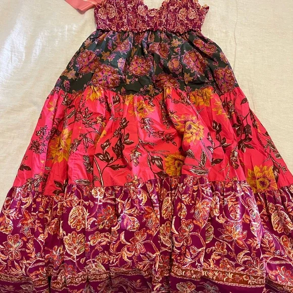 Free People Bluebell Maxi, Magenta Combo, Size Large - Picture 7 of 13